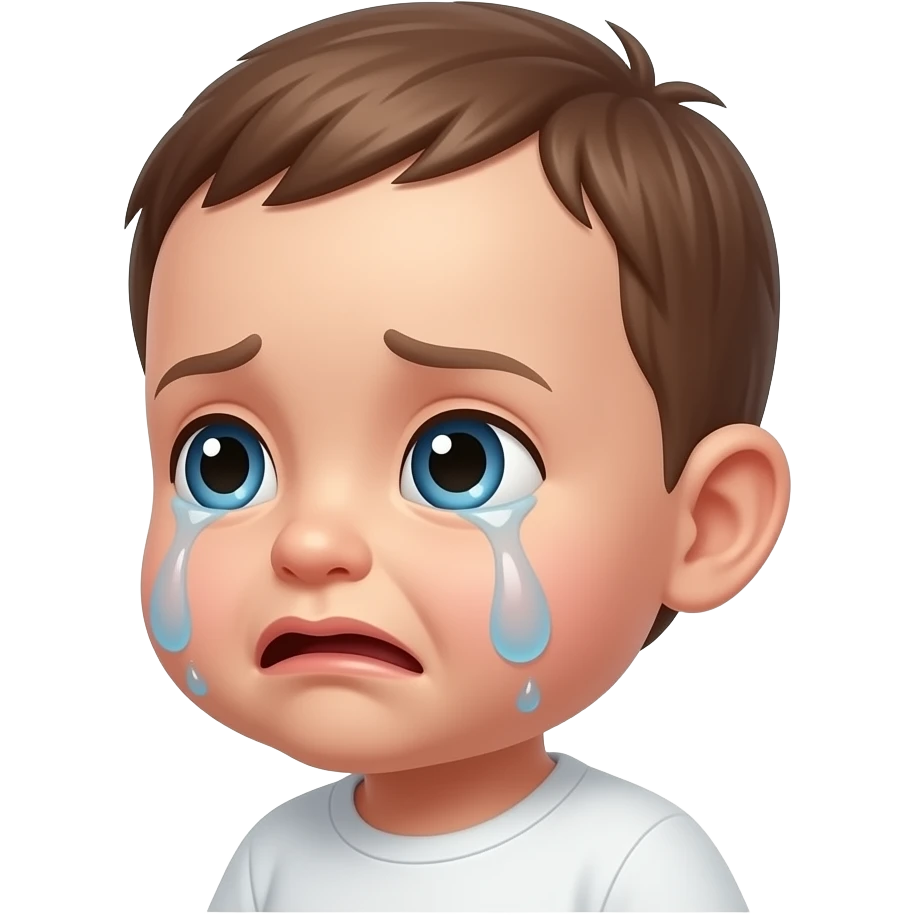baby is crying, view angle 3/4 emoji