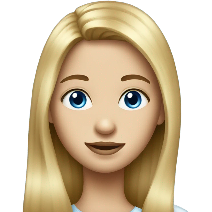 girl with long hair portrait blue eyes emoji
