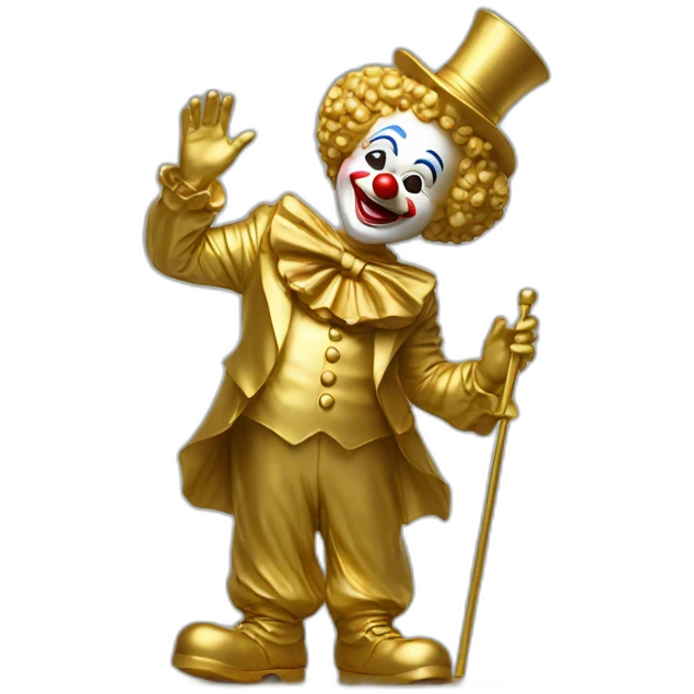 clown standing statue elegant gold emoji