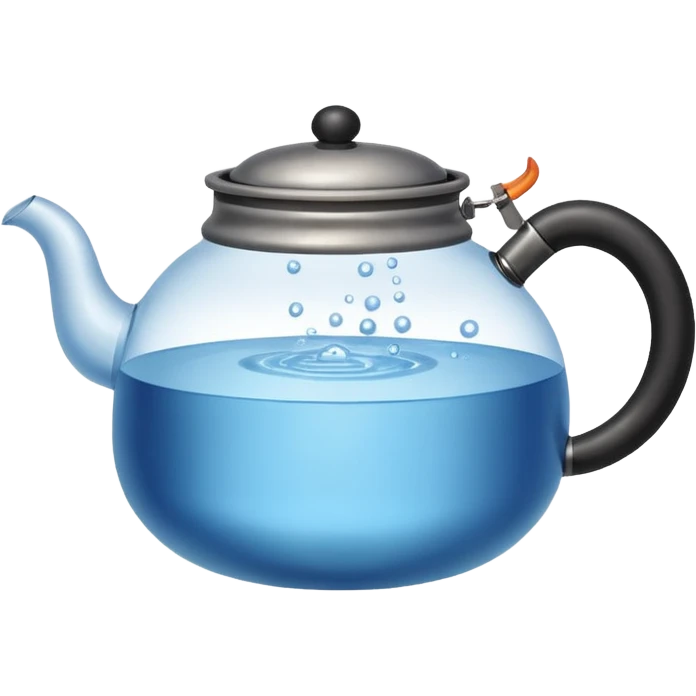 a small pot or kettle filled with water placed on fire, the water is boiling intensely with visible steam and bubbles rising, bright lighting, clean white background



 emoji