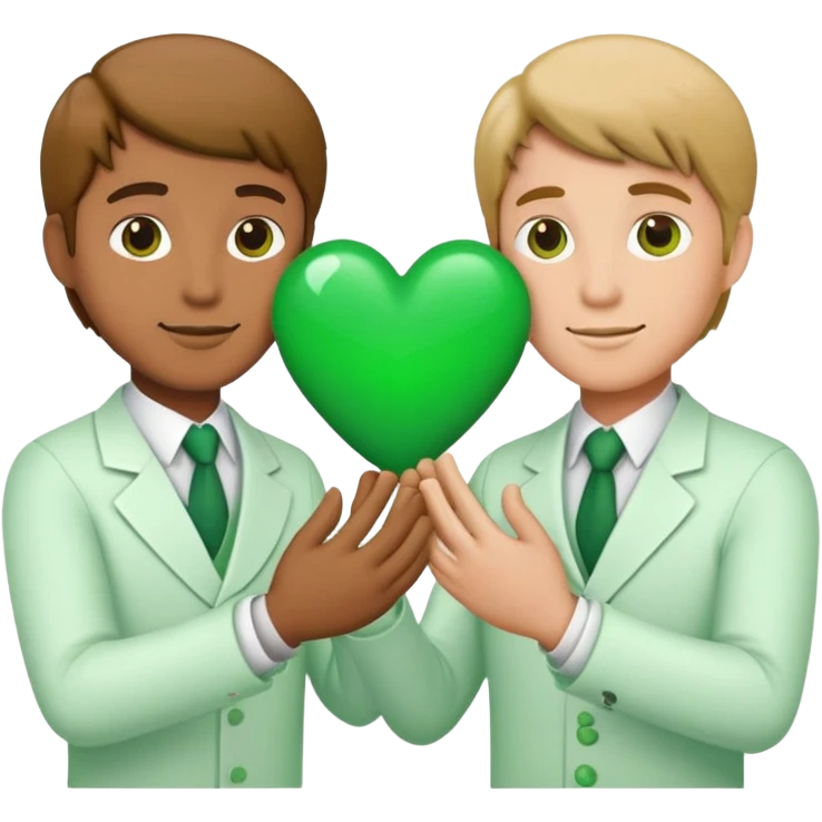 Two hans making a green heart  emoji