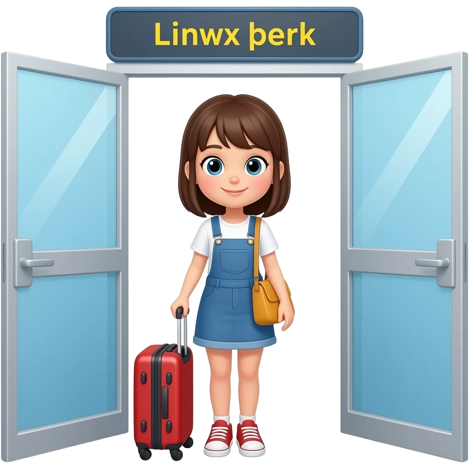 girl exiting airport emoji emoji