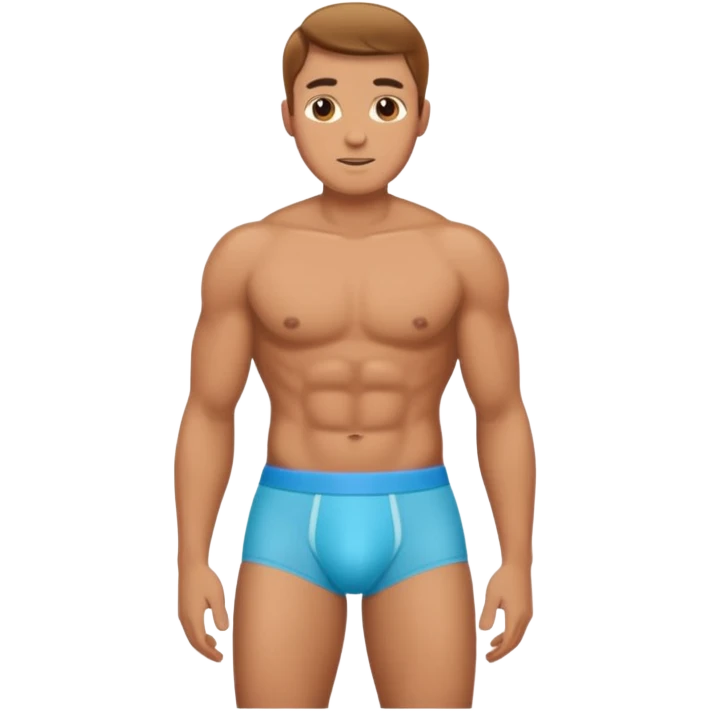 Man with visible bulge in underwear emoji