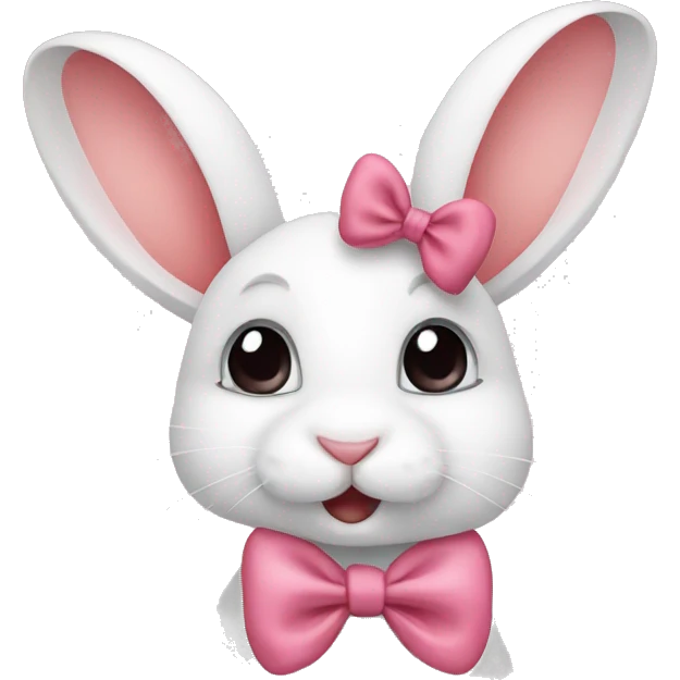 Cute bunny with a bow emoji