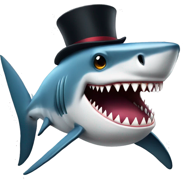 shark with tophat emoji