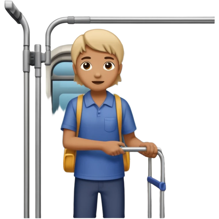 Rider holding grab bar,Metro Riders, inside metro train, no transparent, with background,full image , negative transparent. emoji