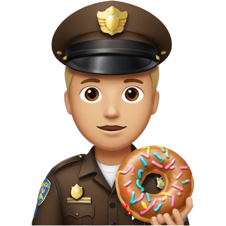 Police officer trooper donut emoji