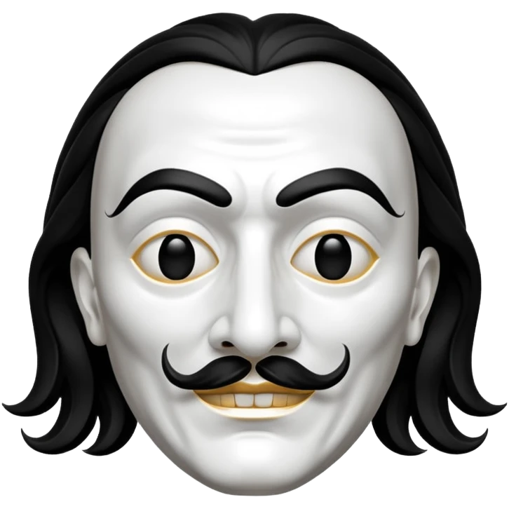 Money Heist, Dali mask (black-white), realistic emoji