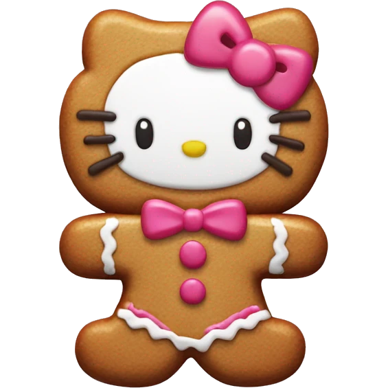Hello kitty gingerbread man style emoji