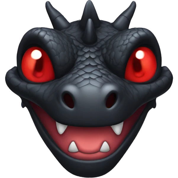 black dragon with red eyes emoji