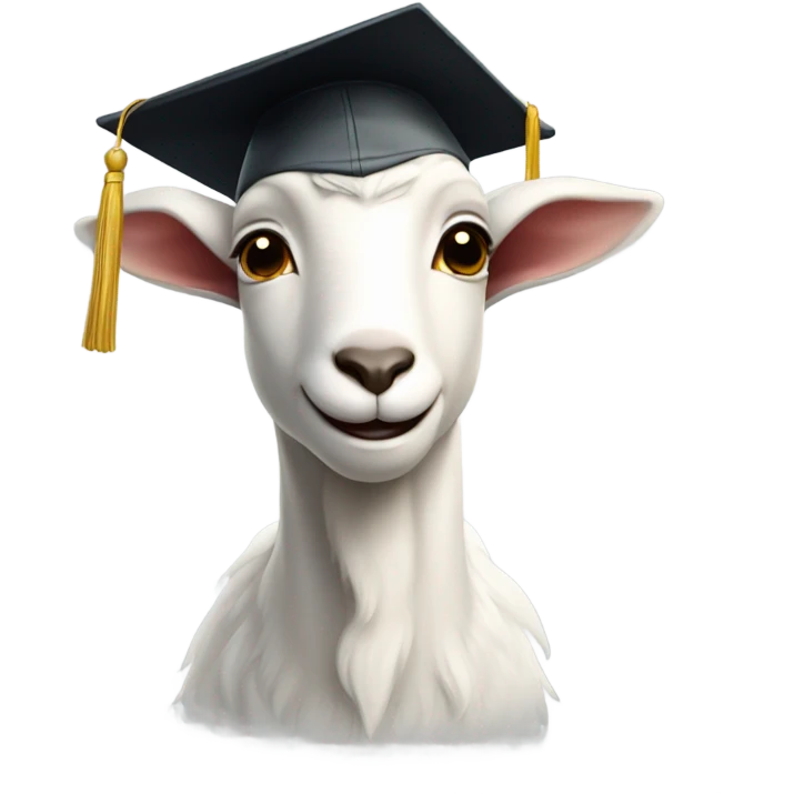 smirking goat with graduation hat emoji