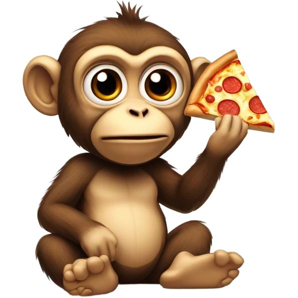 Monkey eating pizza  emoji