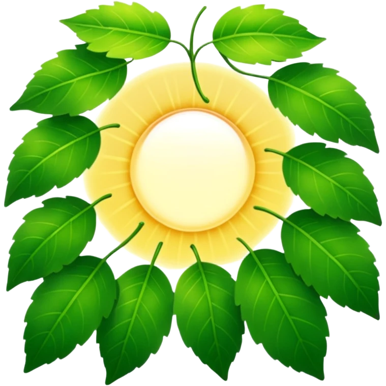 sun peaking through tree leaves  emoji