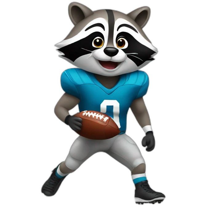 raccoon playing football emoji