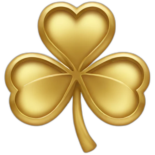 gold outline-clover emoji