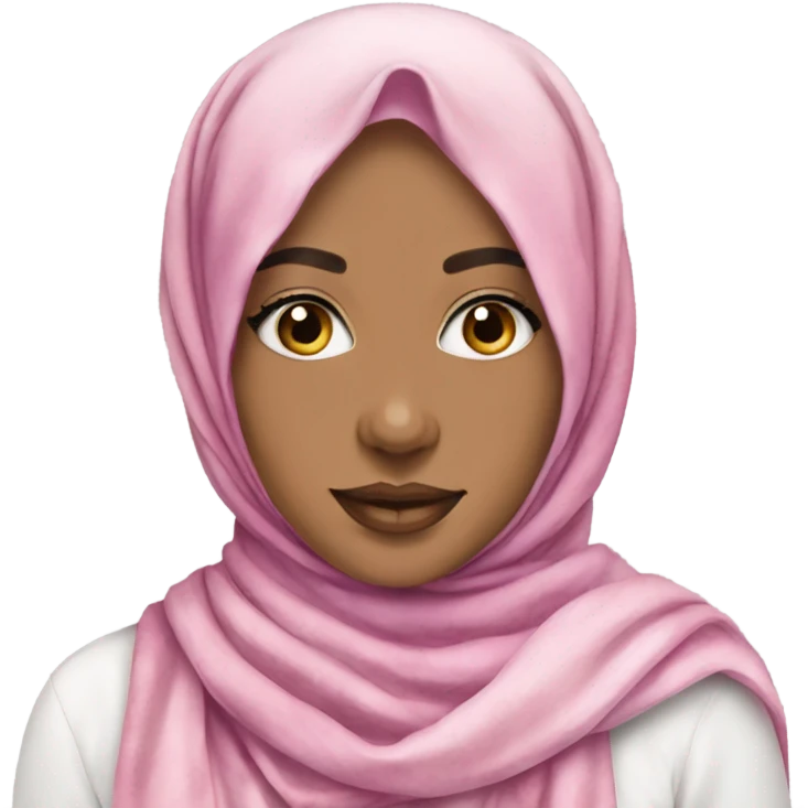 Pink multicolored watercolor hijab emoji