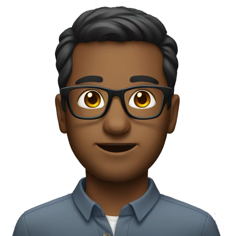 Praveen wearing glasses emoji