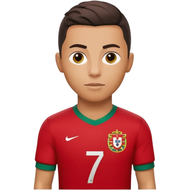 red Portugal football shirt with Ronaldo on the back emoji