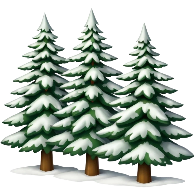 10 Snowy Fraser fir trees emoji