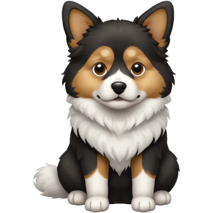 A dog with black and white colors in a sitting position emoji