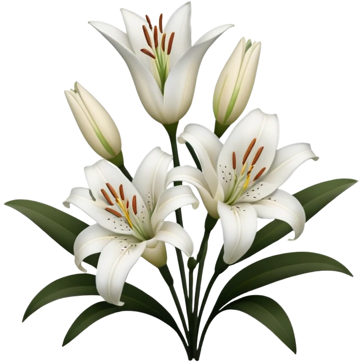 black and white lillies outline emoji