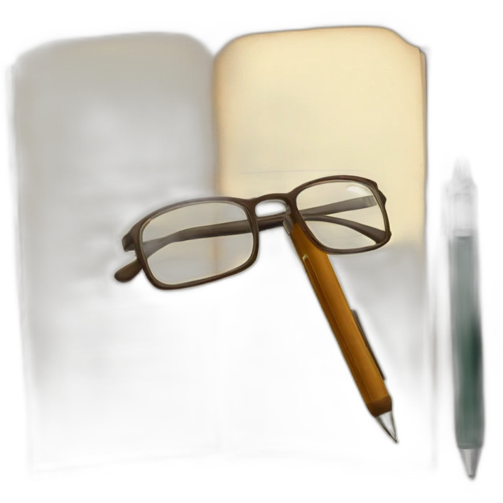 Books, glasses and pen emoji