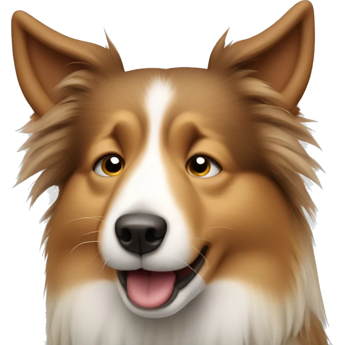 Shetland sheepdog crying emoji