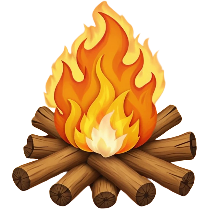 Campfire and wool felt texture emoji