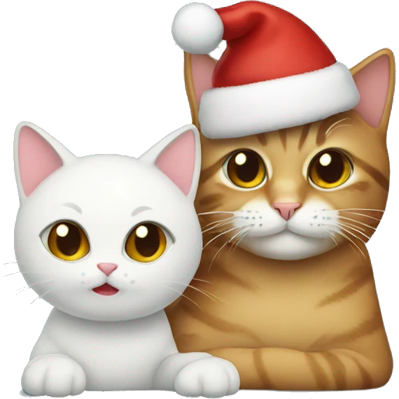 Cat with a Christmas cat emoji