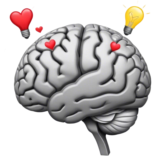 A **human brain** with a **hairnet-like filter (the RAS) covering it**, with some **negative thoughts bouncing off while positive thoughts (hearts, lightbulbs, and opportunity symbols) pass through**. This represents **how you can reprogram your filter to prioritize what serves you**. emoji