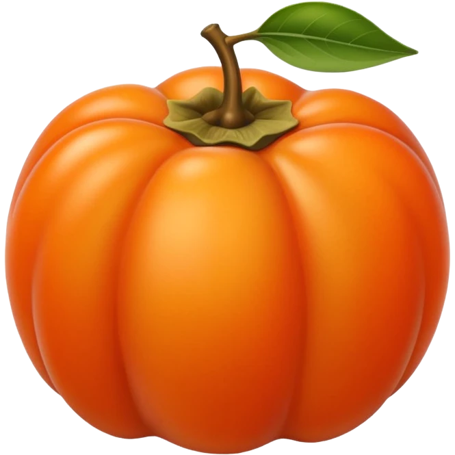 persimmon fruit smooth no parts on skin emoji