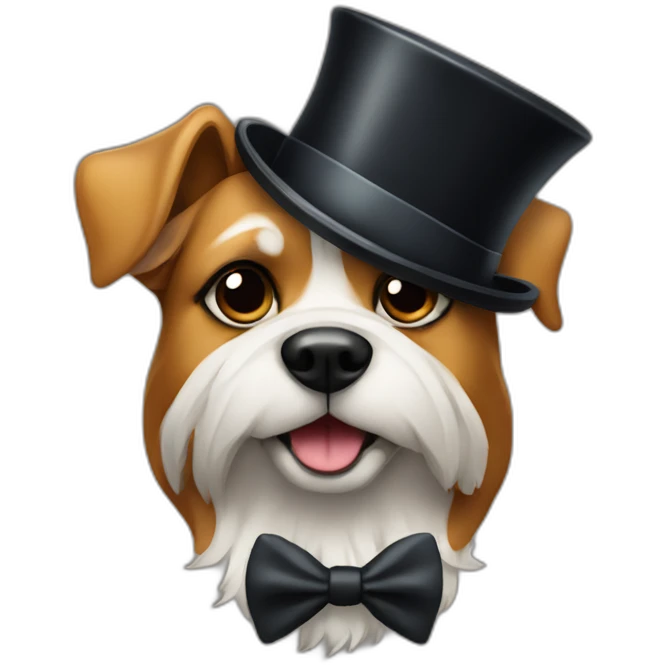 a dog with a monocle and top hat emoji