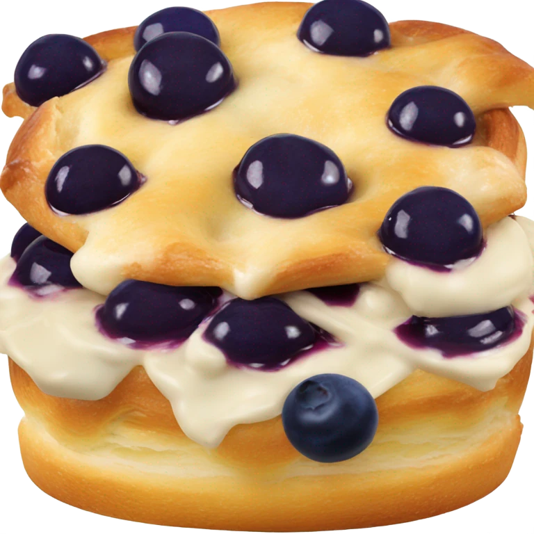 a circle danish with a cream ball on top and blueberry jam on top the cream emoji
