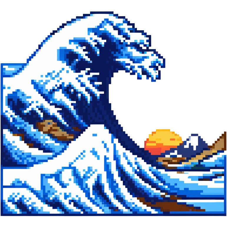 the great wave of kanagawa emoji