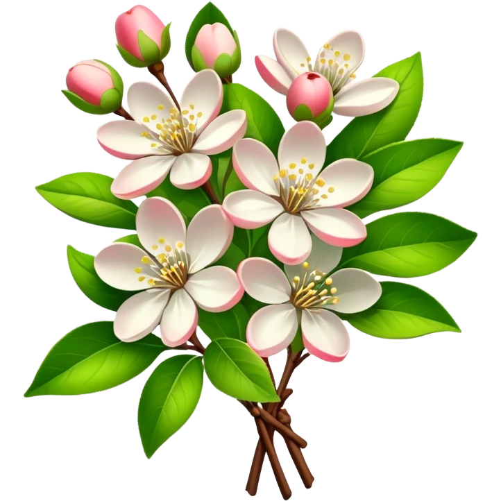 bouquet Apple blossom, luxuriant, stem, leaf, bud emoji