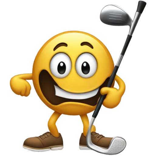Poop emoji playing golf emoji
