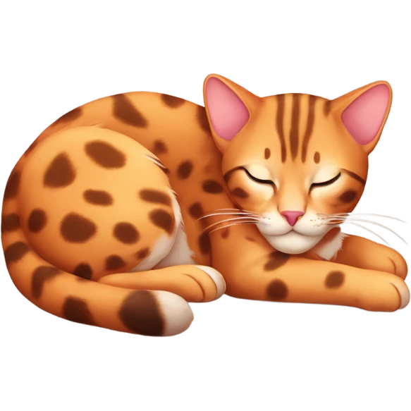 The red leopard cat is sleeping emoji