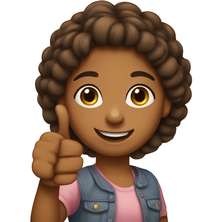 Little brown girl giving a thumbs up  emoji