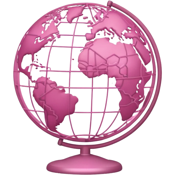 pink and light pink world globe with network nodes and lines emoji