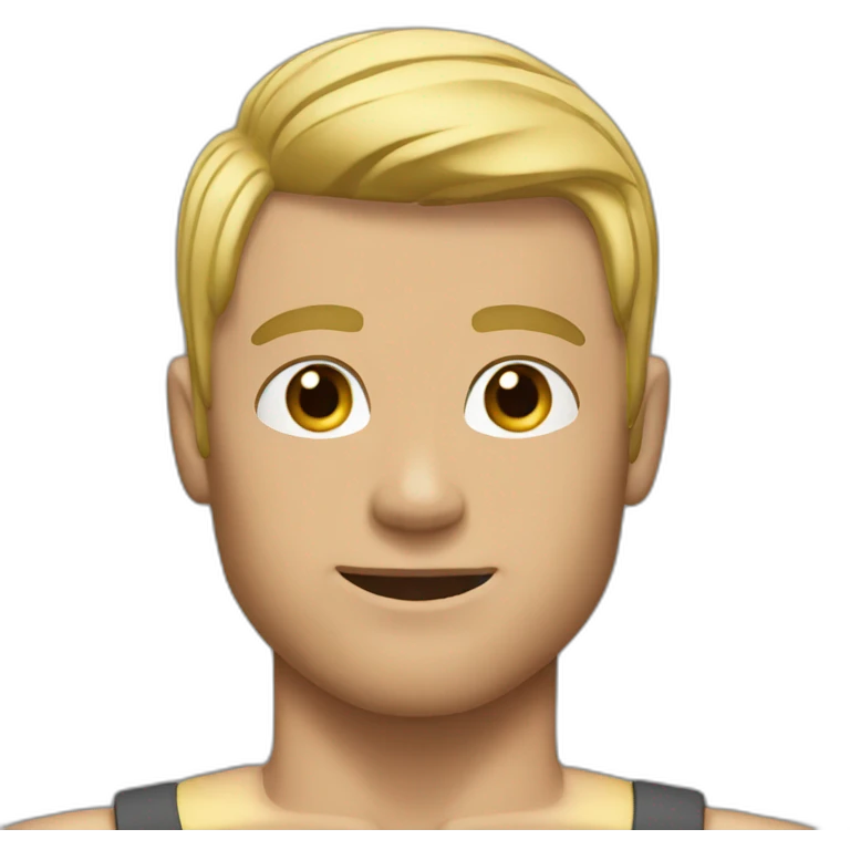 a muscular man wtih a blond short hair emoji
