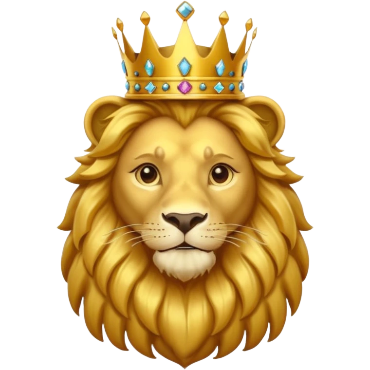Lion King – proud golden lion wearing a tall jeweled crown. emoji