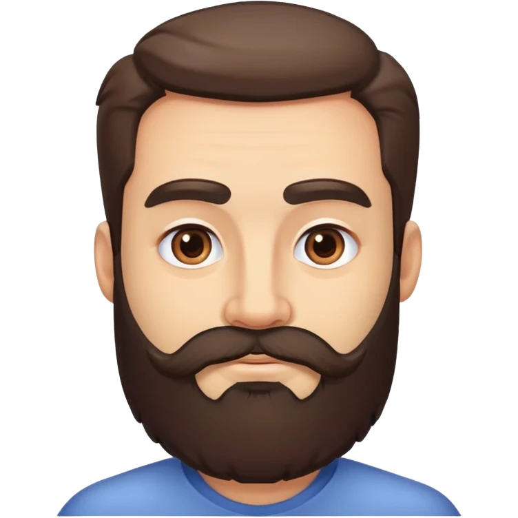 man with thick beard and very bushy prominent eyebrows emoji