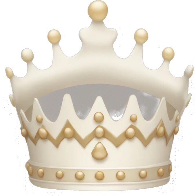 White and pastel beige crown emoji