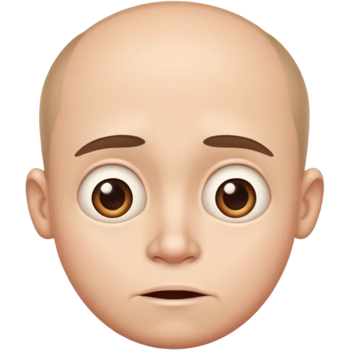 Funny caricature style cartoon, big head and small body emoji