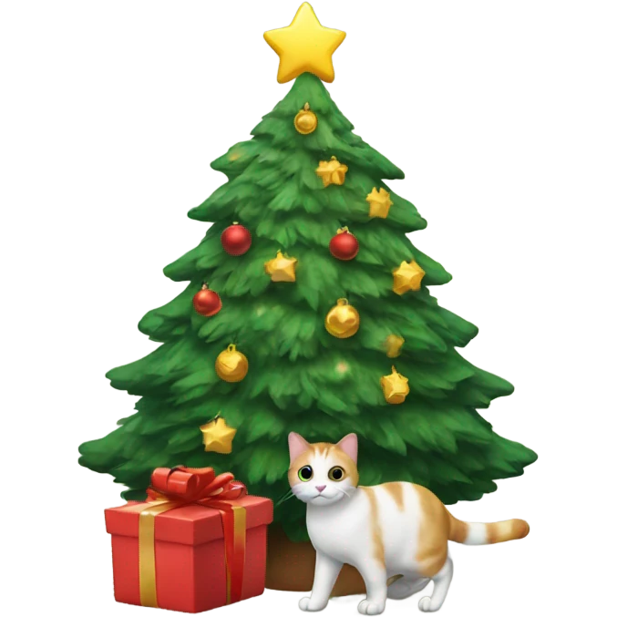 Cat Christmas tree emoji