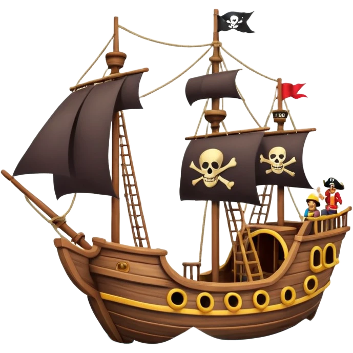 A simple little pirate ship ride emoji