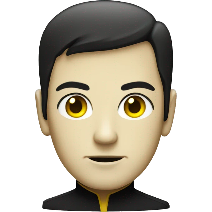 Data the white android with yellow eyes and black hair from Star Trek emoji