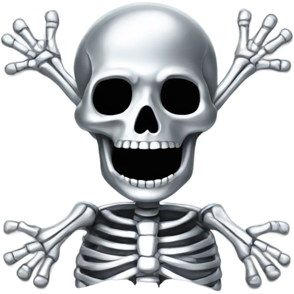 Skeleton made out of chrome emoji