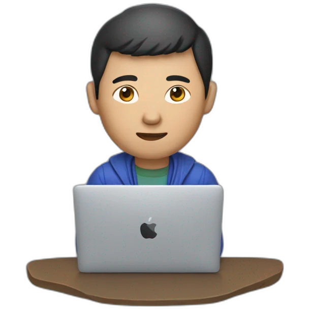 mongolian man with macbook emoji