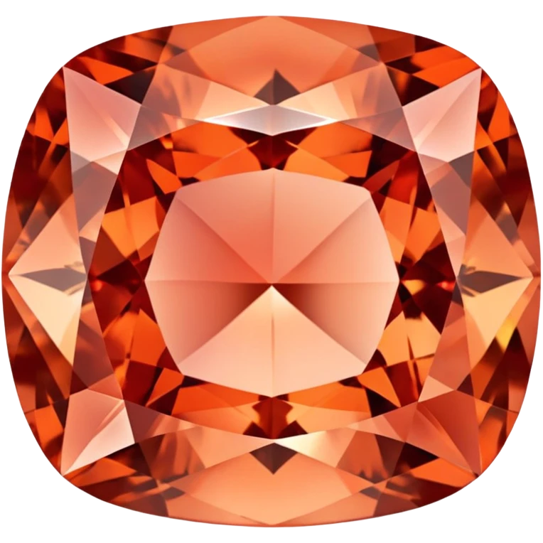 Cushion cut Padparadscha sapphire with salmon coral color and exceptional brilliance emoji